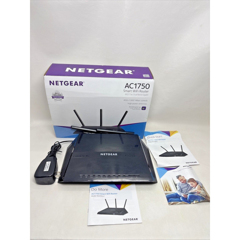 NETGEAR R6400v2 AC1750 Smart Wi-Fi Wireless Router 802.11ac Dual Band Gigabit
